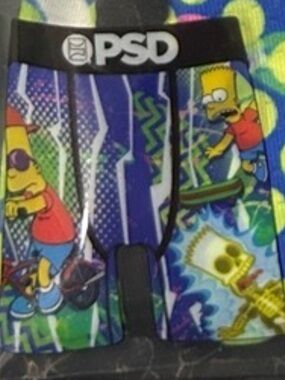 PSD The Simpsons Men's Boxer Briefs - Blue with Neon Green and Yellow Accents